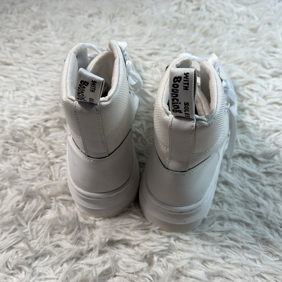 Doc Martens Combs White Fabric Combat Boots - Picture 6 of 10